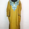 Kashmiri Pheran In Cashmilon Wool With Aari Embroidery | Mustard Yellow | Maria
