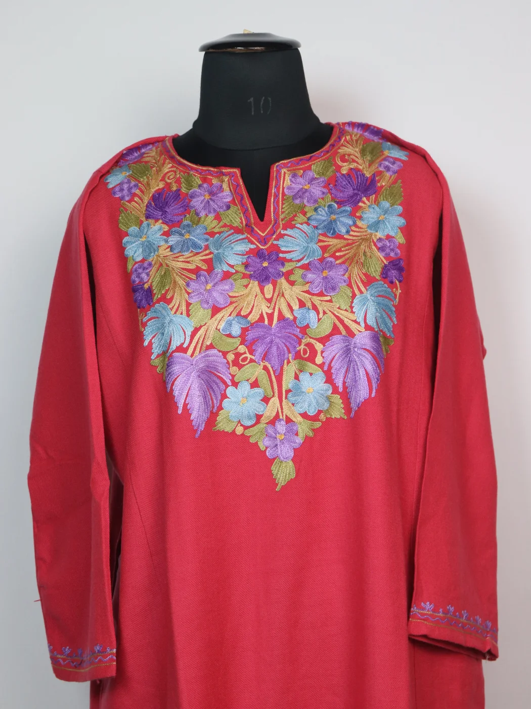 Zartasha Kashmiri Pheran In Pink Cashmilon With Aari Embroidery - Image 2