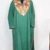 Kashmiri Pheran Zartasha In Teal Green Cashmilon With Aari Embroidery