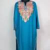 Kashmiri Pheran Zartasha In Blue Cashmilon With Aari Embroidery