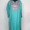 Kashmiri Pheran Zartasha In Turquoise Cashmilon With Aari Embroidery