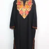 Taskeen Kashmiri Pheran In Cashmilon wool With Aari Embroidery | Black