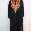 Ayesha Kashmiri Pheran in Black Cashmilon Wool with Aari Embroidery