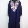 Kashmiri Pheran in Navy Blue Cashmilon Wool with Aari Embroidery  | Ayesha