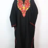 Areej Kashmiri Pheran In Cashmilon wool With Aari Embroidery | Black