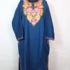 Kashmiri Pheran In Blue  Cashmilon wool With Aari Embroidery | Tasmia