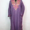 Pink Kashmiri Pheran In Cashmilon wool With Aari Embroidery | Sana
