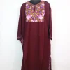 Kashmiri Pheran Ayesha in Maroon Cashmilon Wool with Aari Embroidery