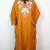 Mustard Kashmiri Pheran In Cashmilon wool With Aari Embroidery | Elina