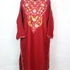 Inaya Kashmiri Pheran In Cashmilon wool With Aari Embroidery | Maroon