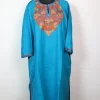 Rameen Kashmiri Pheran In Cashmilon wool With Aari Embroidery | Teal Blue