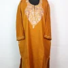 Mustard Kashmiri Pheran In Cashmilon wool With Aari Embroidery | Rimsha