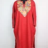 Kashmiri Pheran Ayesha with Aari Embroidery in Red Cashmilon Wool