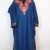 Insha Kashmiri Pheran In Cashmilon wool With Aari Embroidery | Blue