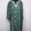 Sabeen Kashmiri Pheran Green In Raffal Wool With Aari Jaal Embroidery