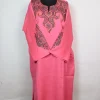 Mirza Kashmiri Pheran In Raffal Wool With Hand Sozni Embroidery | Pink