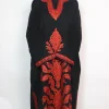 Urwa Kashmiri Pheran In Raffal Wool With Hand Aari Embroidery| Black