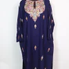 Kashmiri Pheran In Raffal Wool With Hand Aari Embroidery Asma | Dark Blue