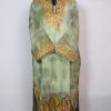 Isha Kashmiri Pheran in Light Green Tie Dye Cashmilon With Aari Embroidery