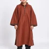 Boys Kashmiri Pheran Unaiz in Rust Brown Tweed Wool | 7 to 8Yrs