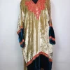 Ziyaa Kashmiri Pheran In Crush Velvet With Tilla Patch