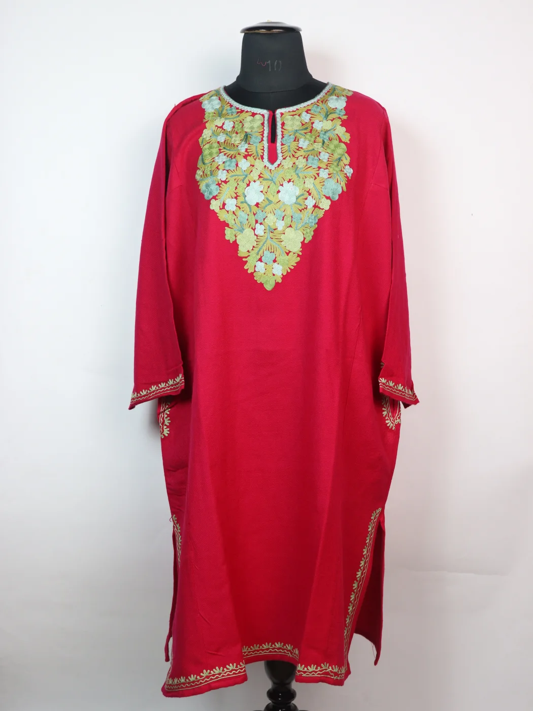 Kashmiri Pheran in Pink Cashmilon with Aari Embroidery | Suhaila