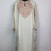 Kashmiri Pheran Tahira in White Cashmilon with Aari Embroidery