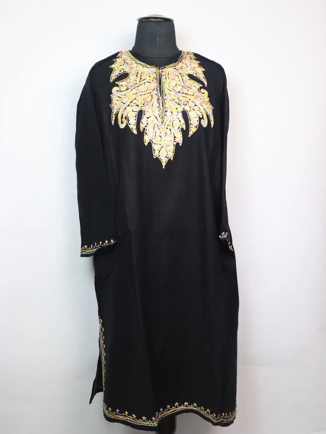 Kashmiri Pheran Nabeela in Cashmilon with Aari Embroidery | Black