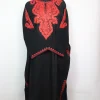 Black Kashmiri Pheran Munaza in Cashmilon with Aari Embroidered Sleeve Boothi