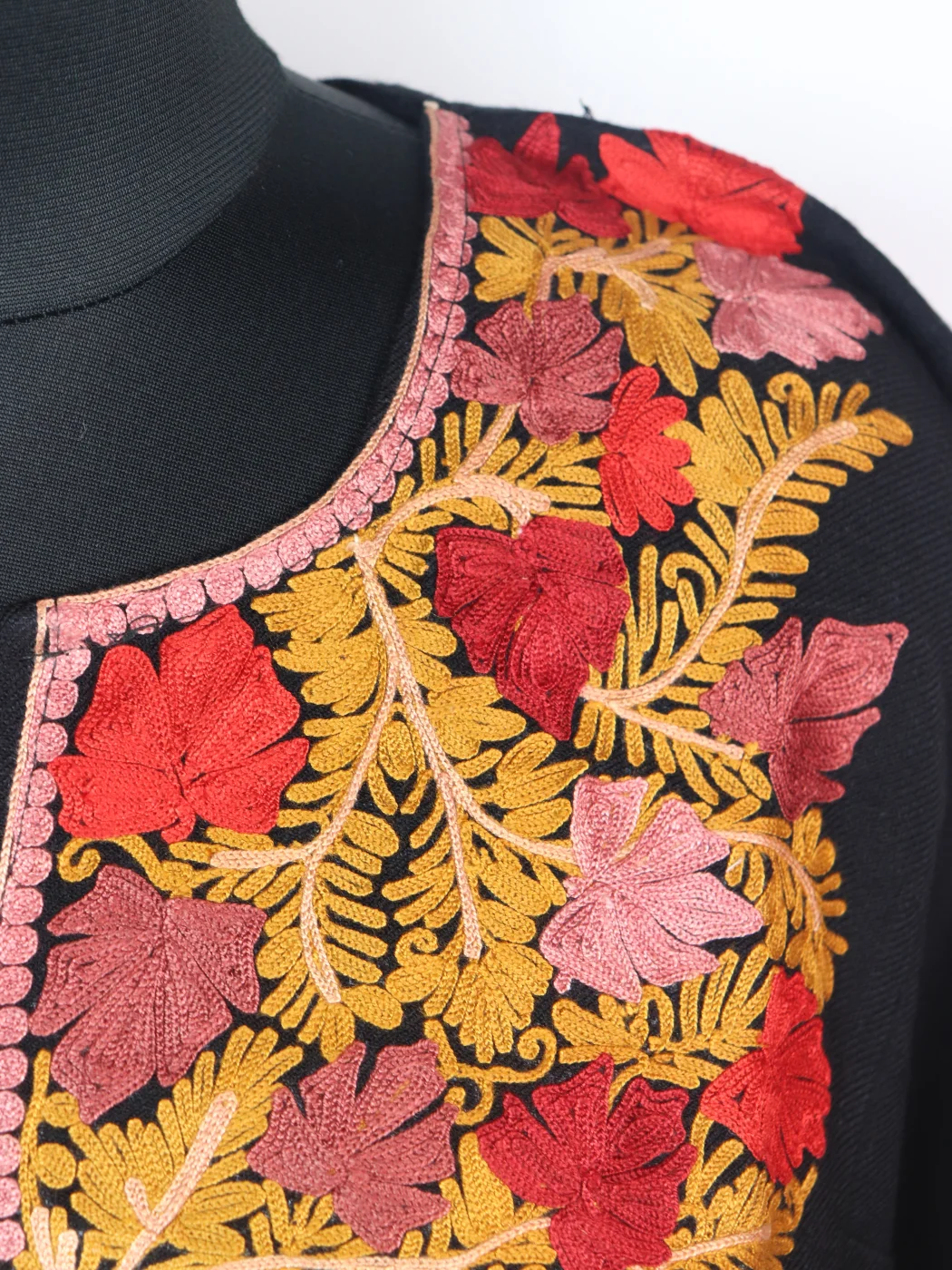 Lubna Kashmiri Pheran in Black Cashmilon with Aari Embroidery - Image 3