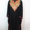 Black Kashmiri Pheran  with Aari Embroidery in Cashmilon  | Wajiha