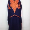Kashmiri Cashmilon Pheran Munaza with Sleeve Boothi Aari Embroidery in Navy Blue