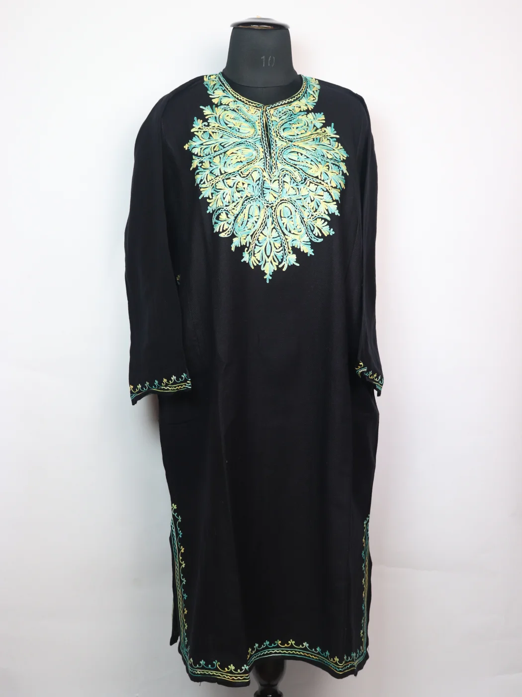 Kashmiri Pheran Afreen in Blue Cashmilon with Aari Embroidery