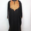 Sadia Kashmiri Pheran Aari Embroidered In Black Cashmilon