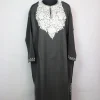 Asma Kashmiri Pheran in Grey Cashmilon with Aari Embroidery