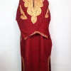 Maroon Kashmiri Pheran in Cashmilon with Sleeve Boothi Aari Work | Munaza