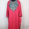 Kashmiri Pheran  with Aari Embroidery in Pink Cashmilon | Areej