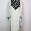 Kashmiri Pheran Ruqaiya in White Cashmilon with Aari Embroidery