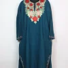 Gulrana Kashmiri Pheran with Aari Embroidery in Cashmilon | Teal
