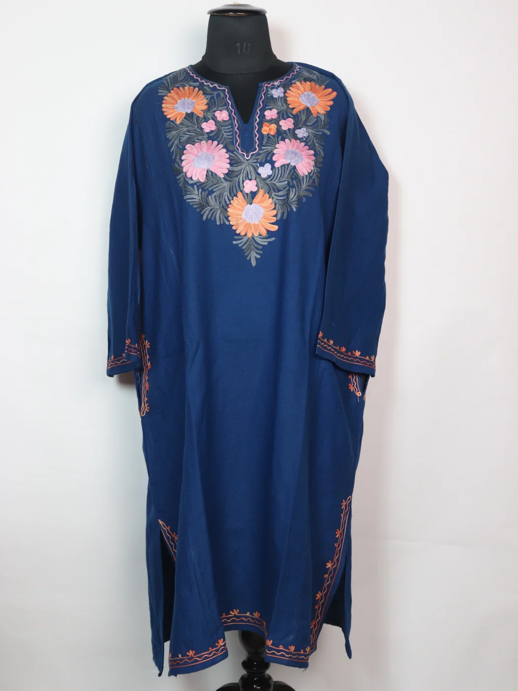 Kashmiri Pheran with Aari Embroidery in Blue Cashmilon | Gulafsha
