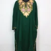 Kashmiri Pheran with Aari Embroidery in Green Cashmilon | Muneezah