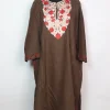 Mahpara Kashmiri Pheran in Brown Cashmilon with Aari Embroidery