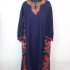 Blue Kashmiri Designer Pheran in Cashmilon with Aari Embroidery Side Panel Work | Areeba
