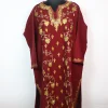 Ruqaiya Kashmiri Designer Pheran in Cashmilon with Front Jaal Aari Embroidery | Maroon