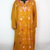 Kashmiri Designer Pheran Mahnaz in Mustard Cashmilon with Front Jaal Aari Embroidery