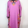 Kashmiri Designer Pheran in Purple Cashmilon with Aari Embroidery Side Panel Work | Suhaila