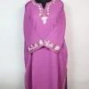 Designer Kashmiri Pheran in Purple Cashmilon with Aari Embroidery Sleeve Border Work | Rameesha