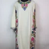 Nafisa Kashmiri Designer Pheran in Cashmilon with Aari Embroidery Side Panel Work | White