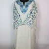 White Kashmiri Designer Pheran in Cashmilon with Aari Embroidery Sleeve Jaal Work | Sabiha