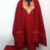 Husnara Kashmiri Pheran with Tilla Work in Cashmilon | 3pc Set | Maroon